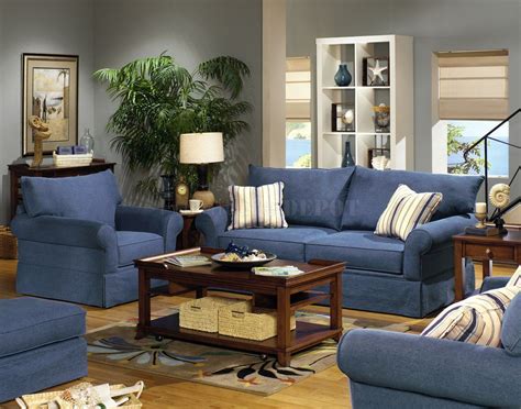 denim blue sofa living room.